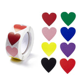 Paper Stickers 1x1 Inch / 2.5x2.5 CM (1 Roll, 500 Stickers) Valentine's Day Heart Love Theme Heart Multicolor Gift Packing Tags